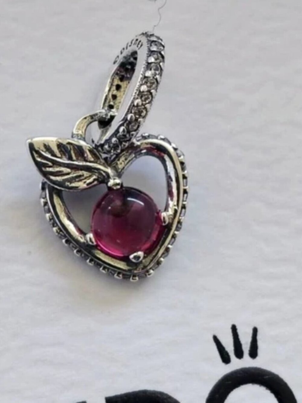 New Pandora S925 ALE Disney Snow White Apple Dangle Charm